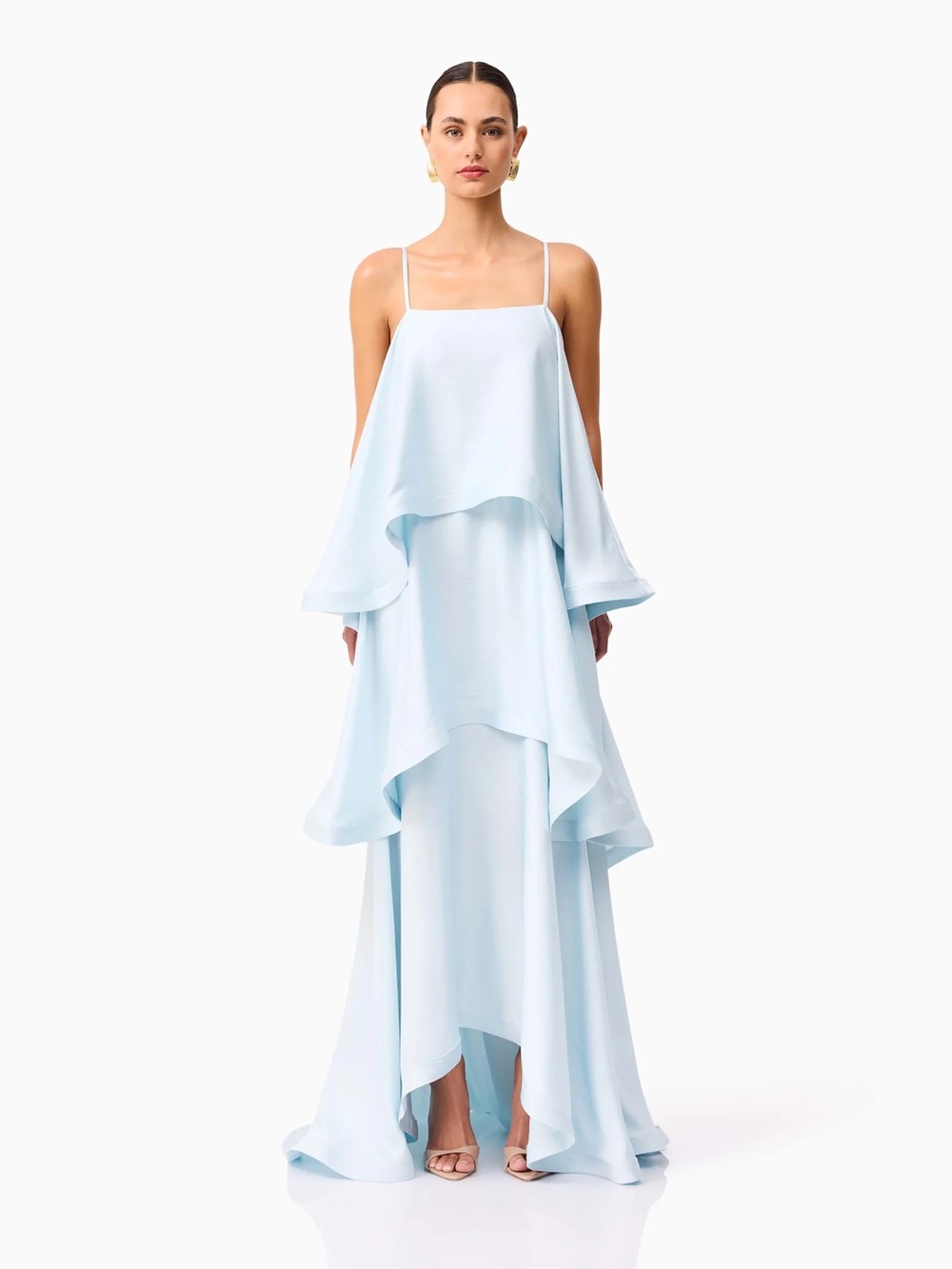 Elliat Tilly Tiered Maxi Dress in Light Blue